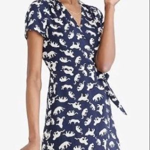 J. Crew Wrap Dress Cheetah Print Novelty Sz 4